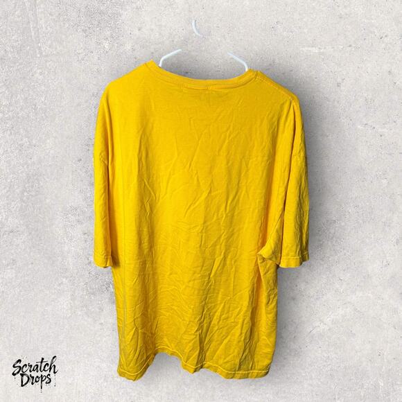 Tommy Jeans Yellow T-Shirt XXL Vintage Logo Graphic Tee Men’s Casual Streetwear - Picture 3 of 4